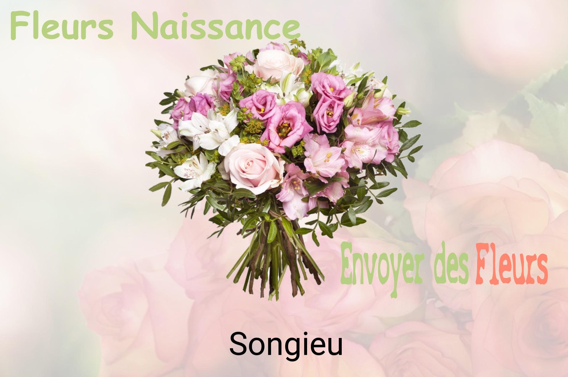 Bouquet de fleurs de naissance livré à Songieu
